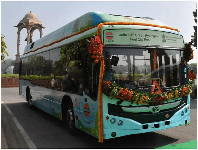 IndianOil unveils India's first green hydrogen-run bus that emits just water