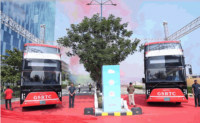 GSRTC introduces Switch EiV 22 double decker buses to improve urban transit in Gujarat